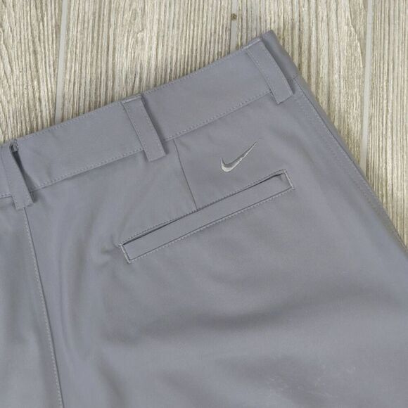 Vintage Y2K Nike Golf Fit Dry Men’s 36 Grey Blue Flat Front Shorts Pockets - Picture 5 of 6